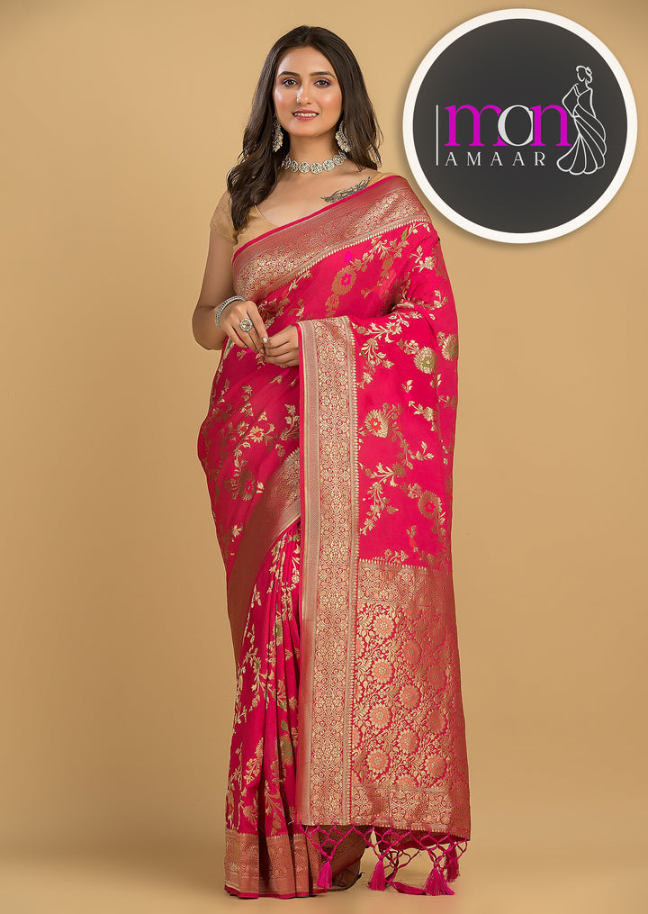 Avid Love - A Beautiful Floral Banarasi Saree