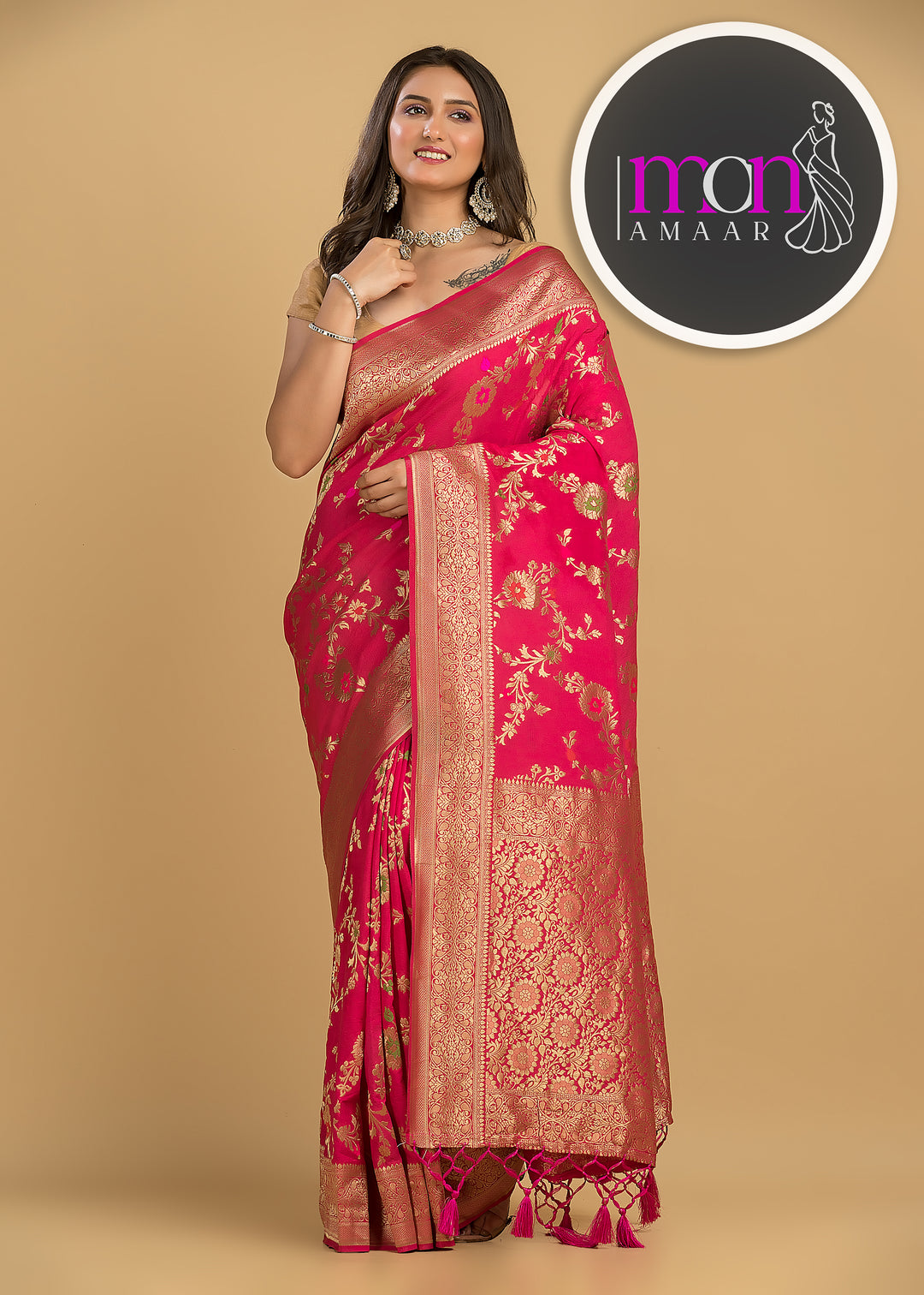 Avid Love - A Beautiful Floral Banarasi Saree