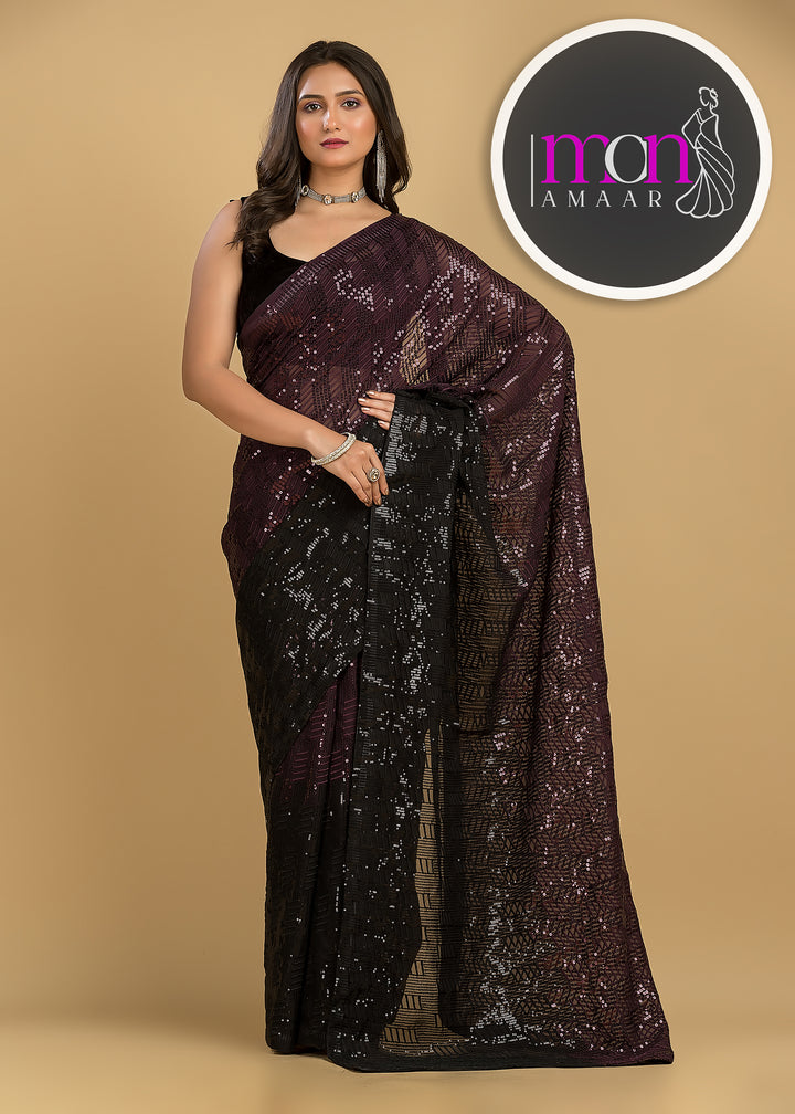 Like A Diamond In The Sky (Designer Sequins Saree)