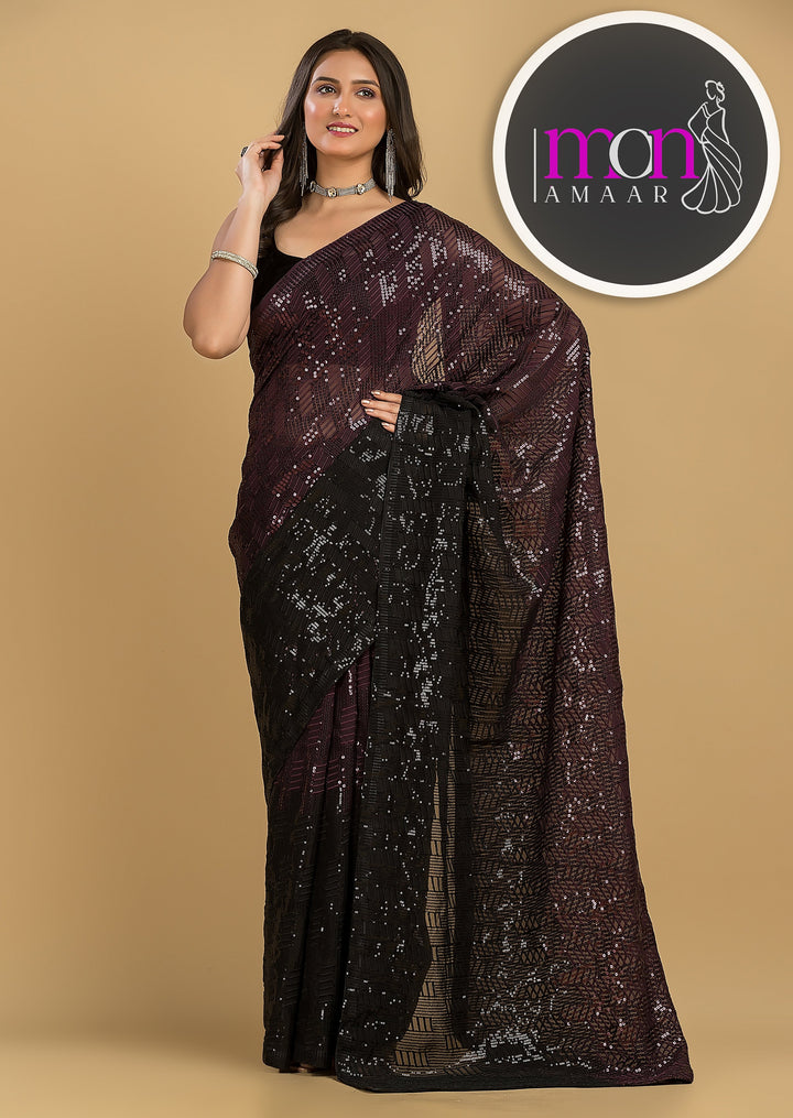 Like A Diamond In The Sky (Designer Sequins Saree)