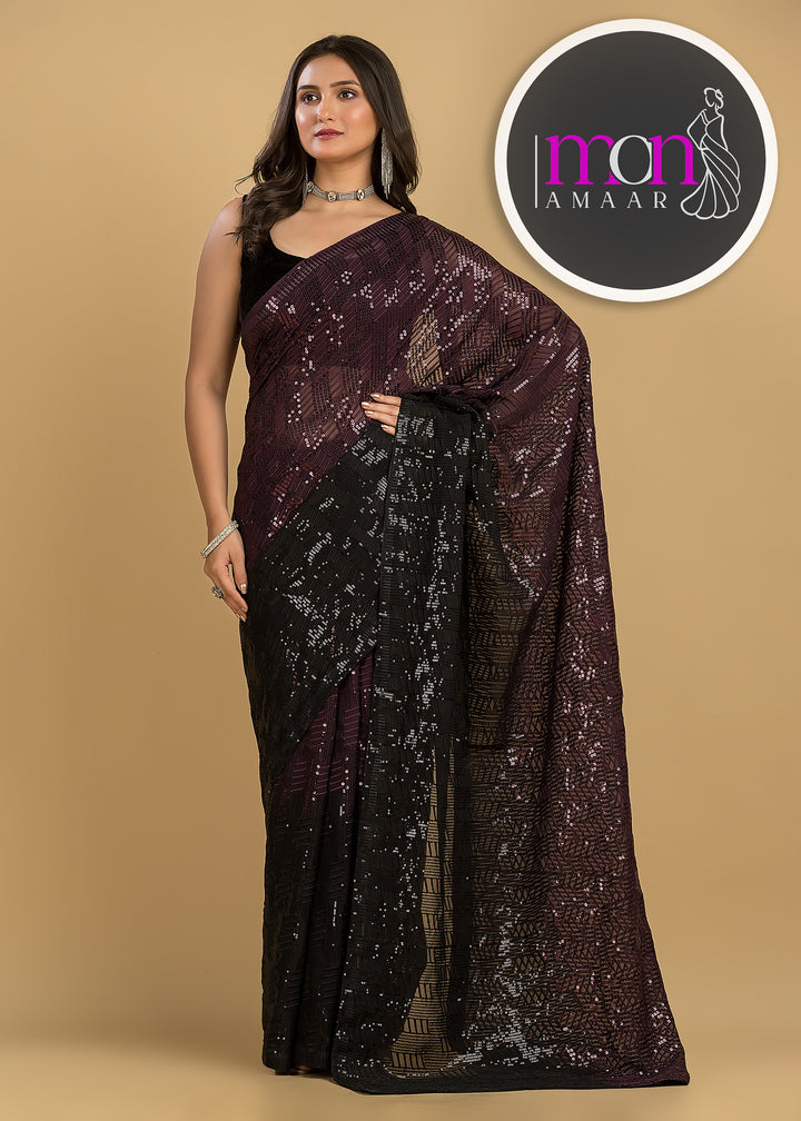 Like A Diamond In The Sky (Designer Sequins Saree)