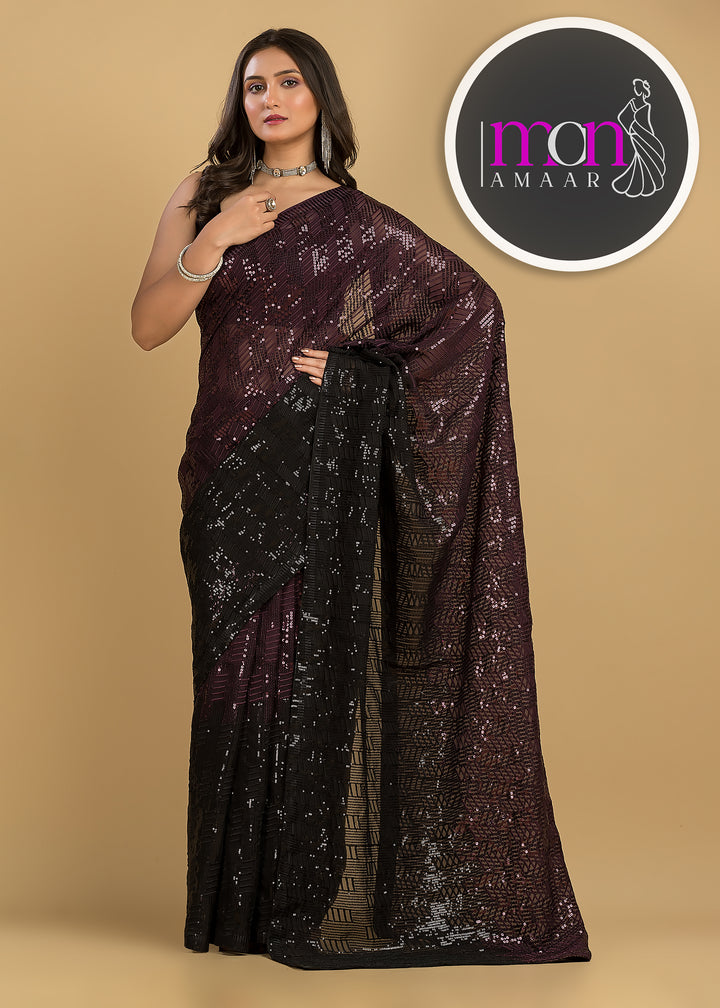 Like A Diamond In The Sky (Designer Sequins Saree)