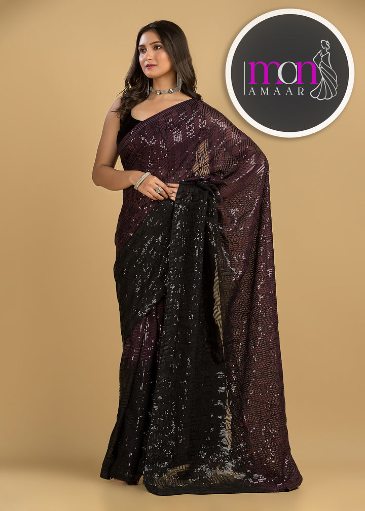 Like A Diamond In The Sky (Designer Sequins Saree)