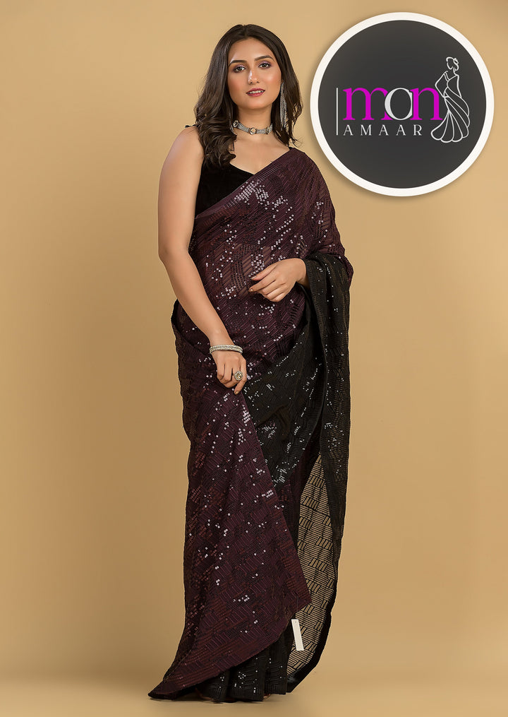 Like A Diamond In The Sky (Designer Sequins Saree)