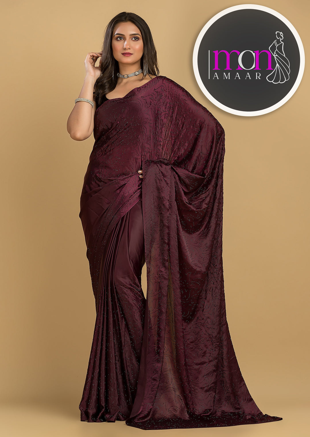 The One- Party Wear Crape Silk Saree