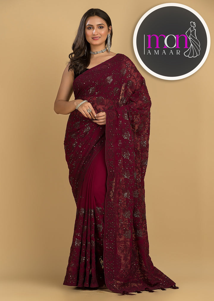 Solace-Single color Georgette Saree