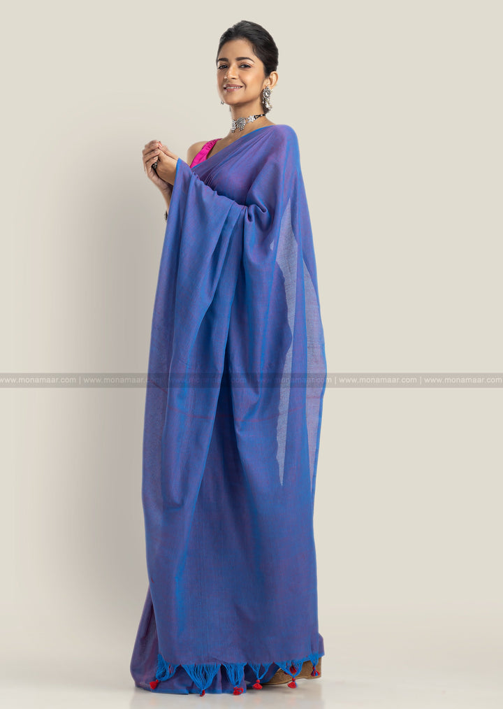 Gagan- Limitless Sky (Blue Khadi Saree)