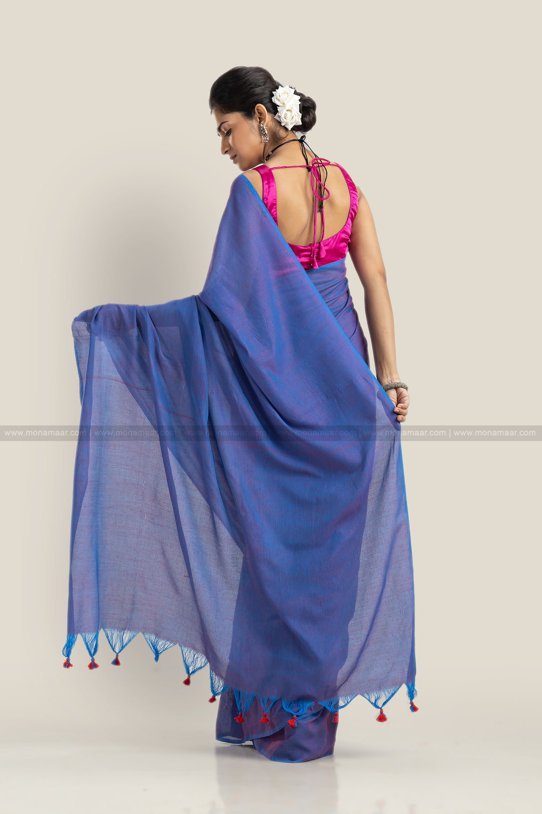 Gagan- Limitless Sky (Blue Khadi Saree)