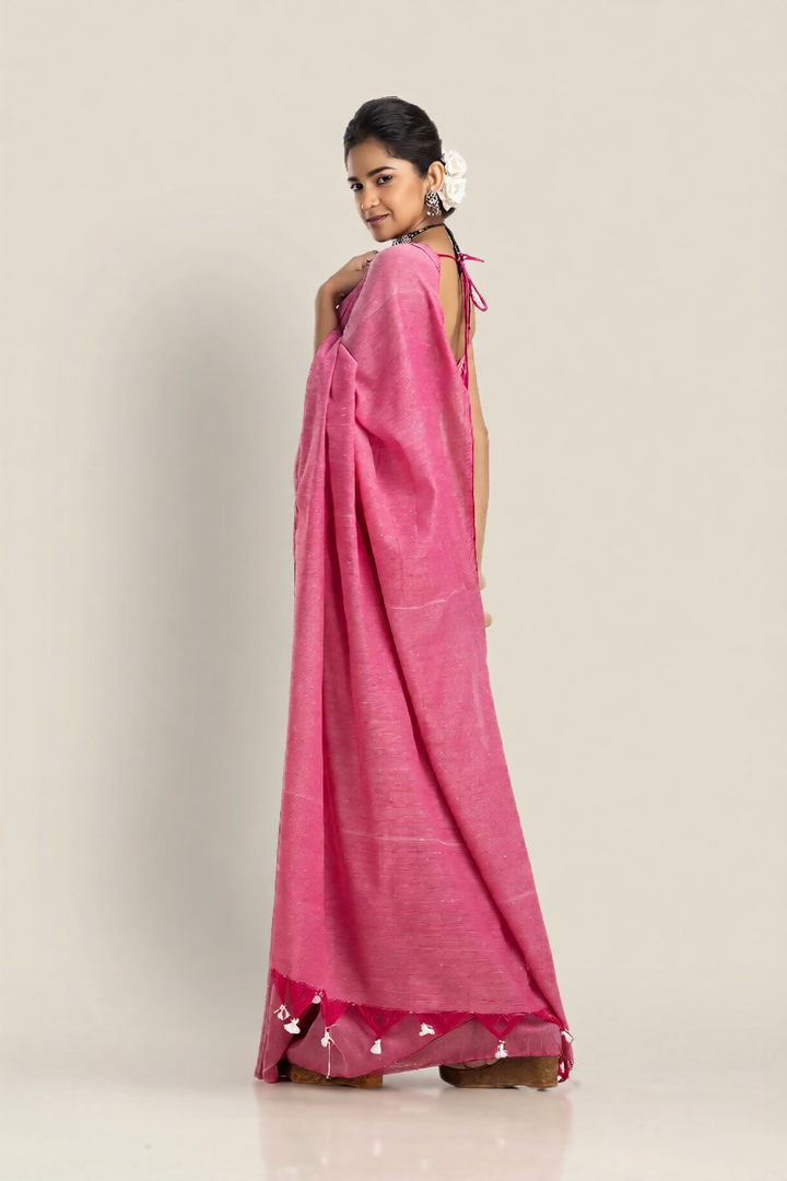 Sweet Blush - Bengal Khadi Cotton Saree