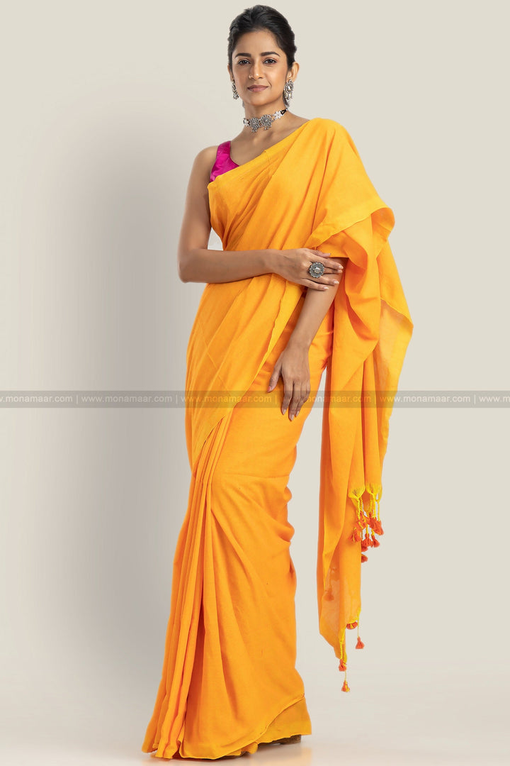 Bengal Khadi Saree Yellow