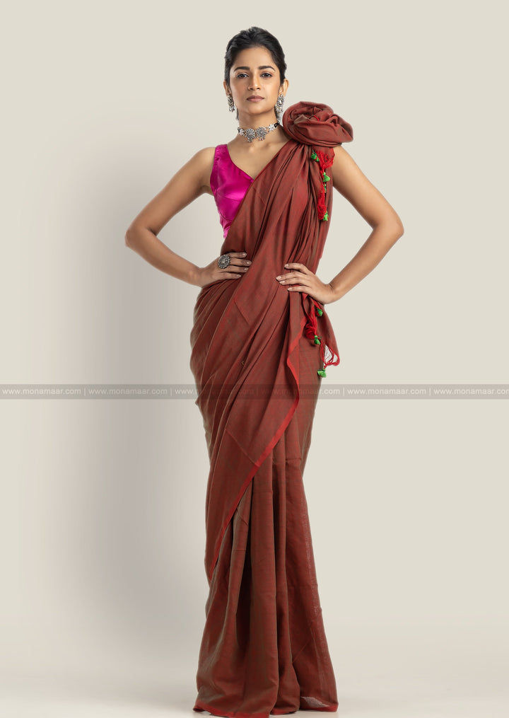 Caramel Fuse- Khadi Cotton Saree