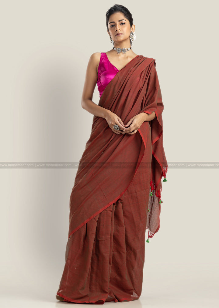 Caramel Fuse- Khadi Cotton Saree