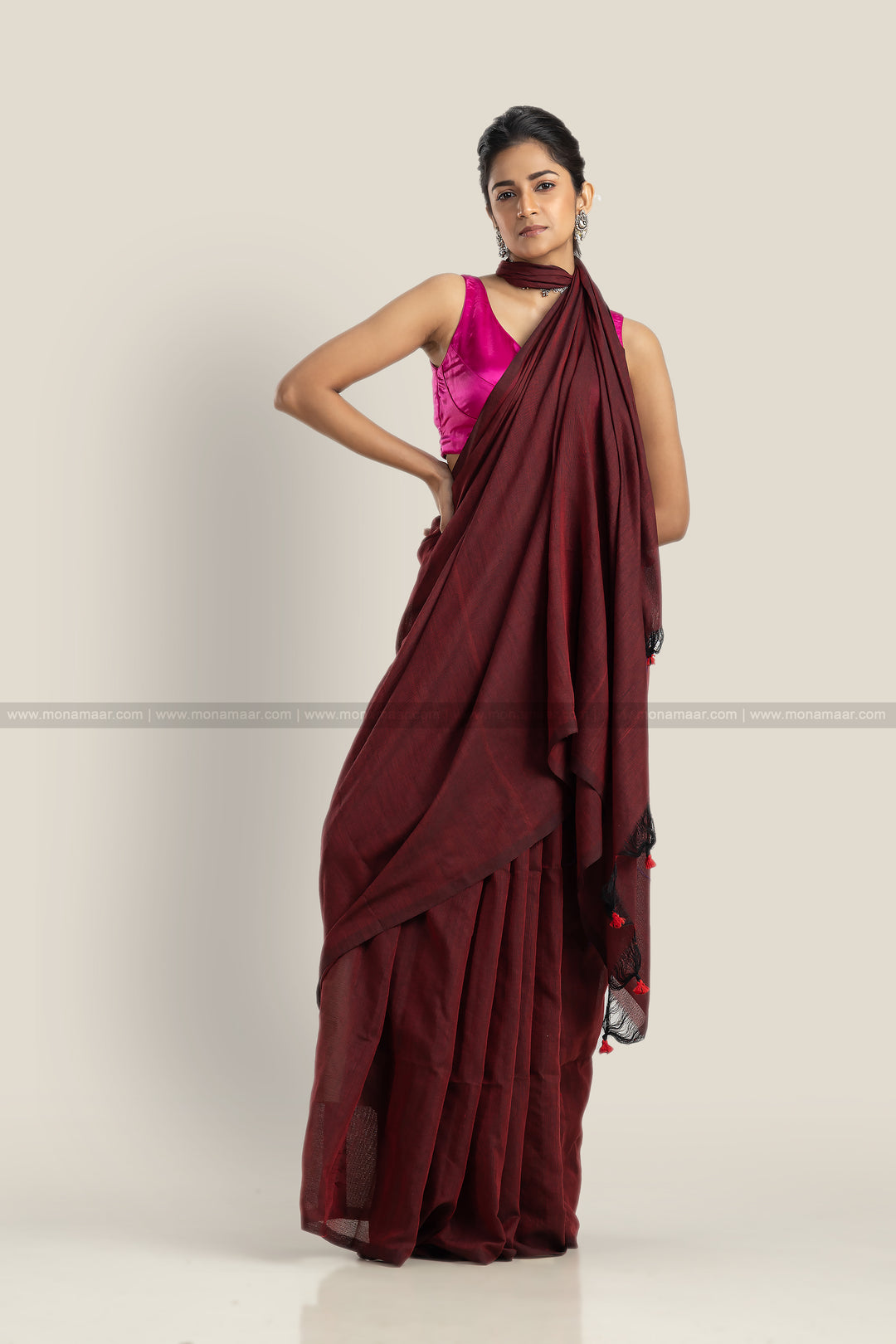 Demanding Brown- Khadi Cotton Saree