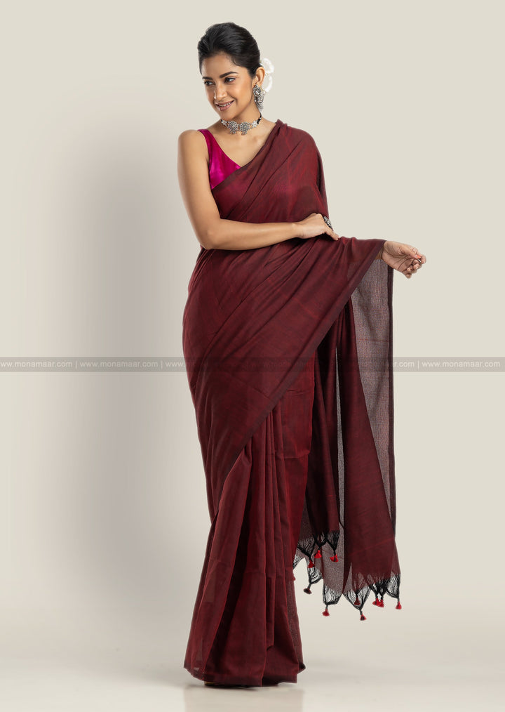 Demanding Brown- Khadi Cotton Saree