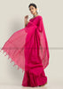 NightSong - Pink Khadi Cotton Saree