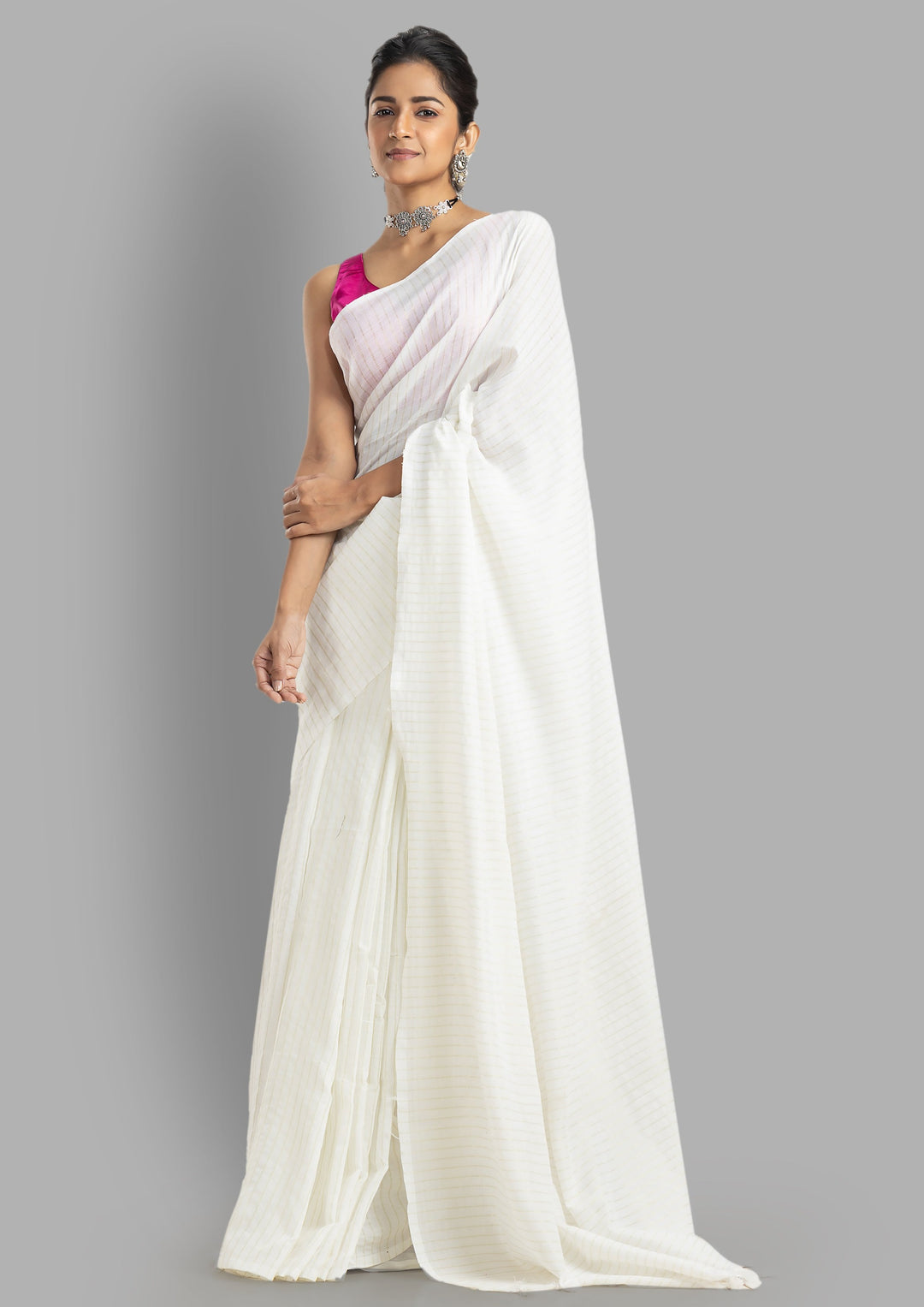 As Pure As White Onam Special Cotton Saree