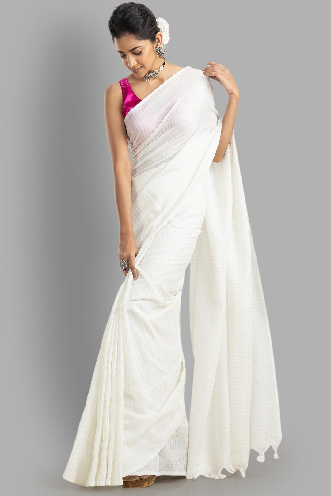 As Pure As White Onam Special Cotton Saree