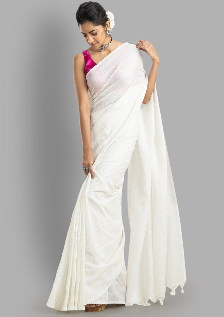 As Pure As White Onam Special Cotton Saree