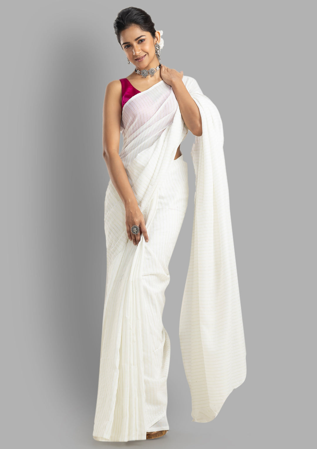 As Pure As White Onam Special Cotton Saree