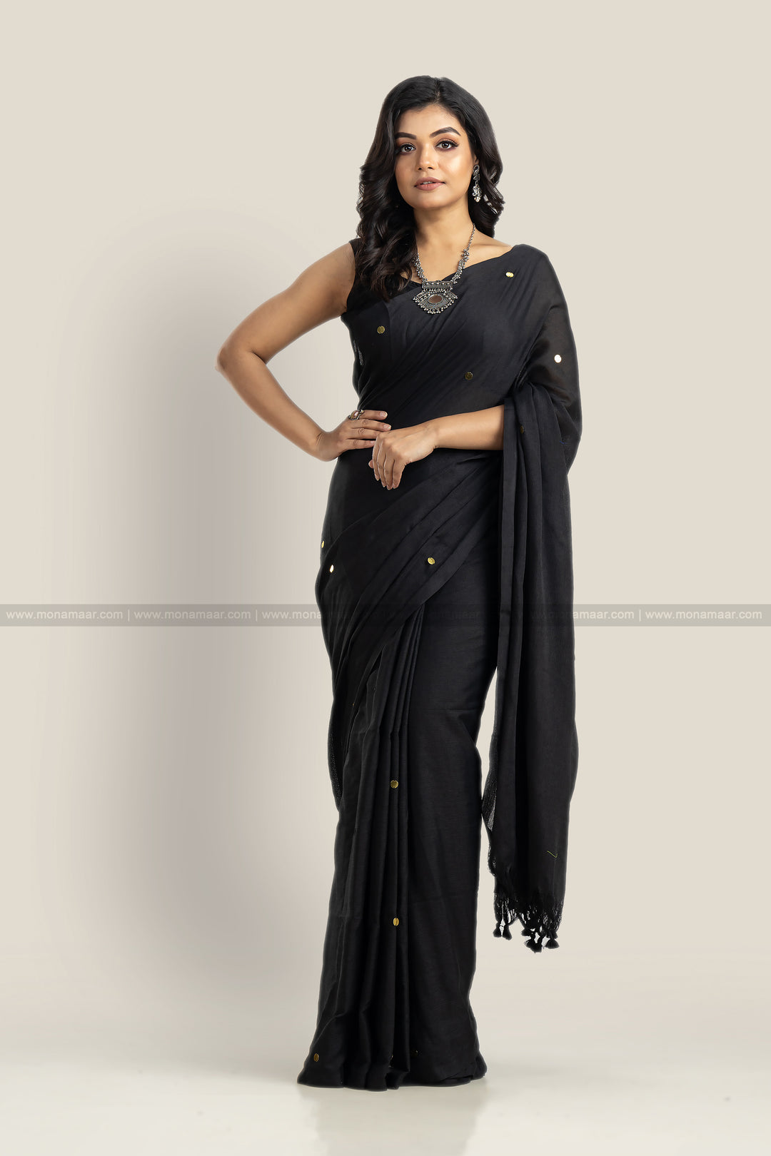 Black Mirror- Khadi Cotton Saree