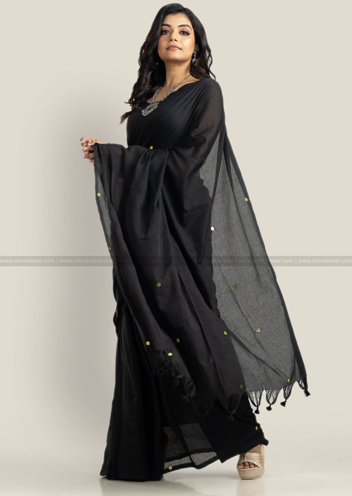 Black Mirror- Khadi Cotton Saree