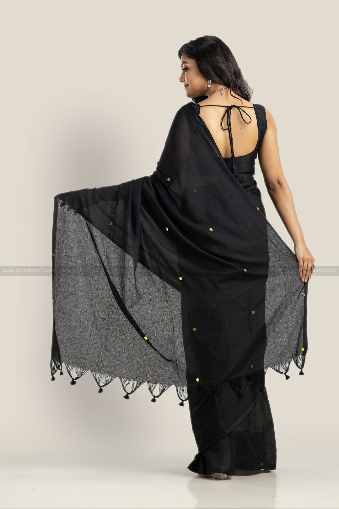 Black Mirror- Khadi Cotton Saree