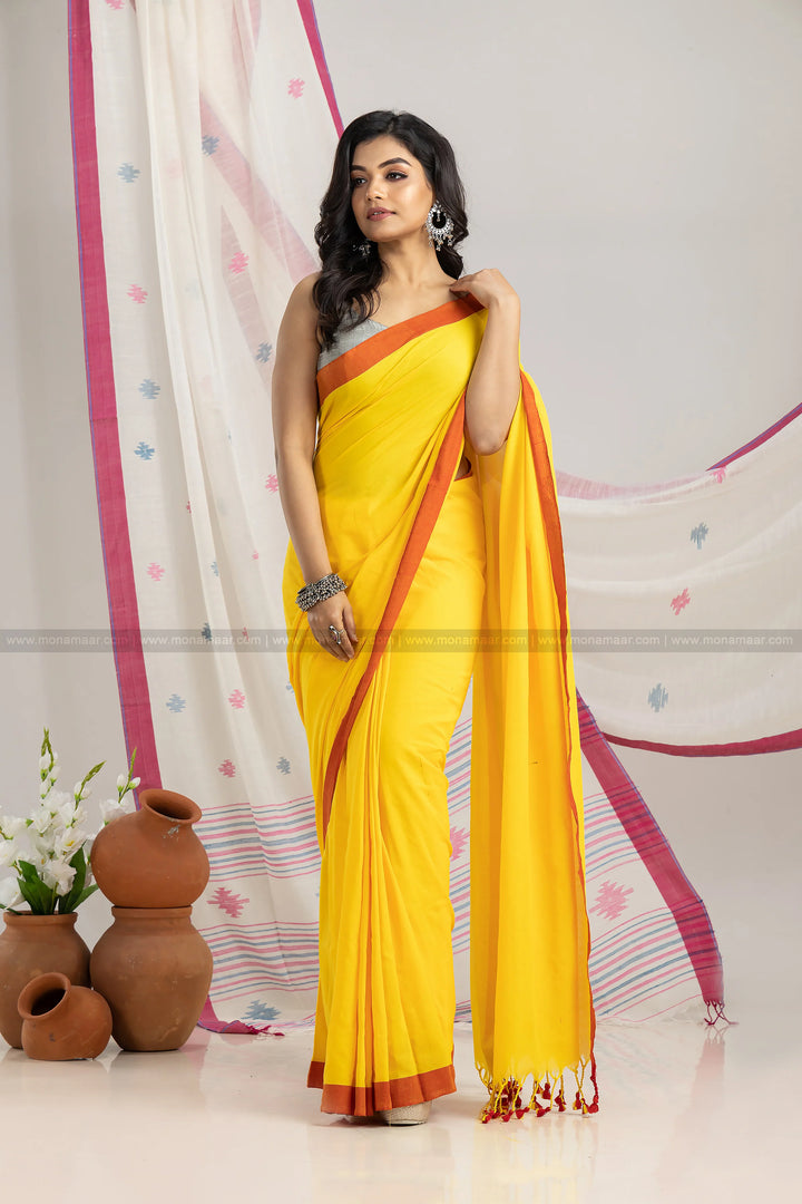 Sun Moon - Khadi Cotton Saree( Bengal Handloom)