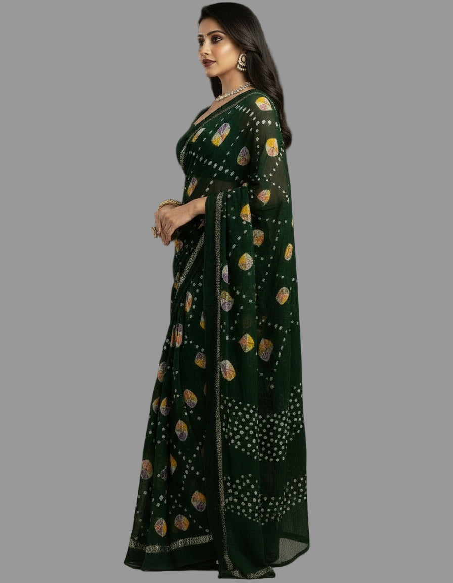 Elegant Bandhani - Georgette Saree