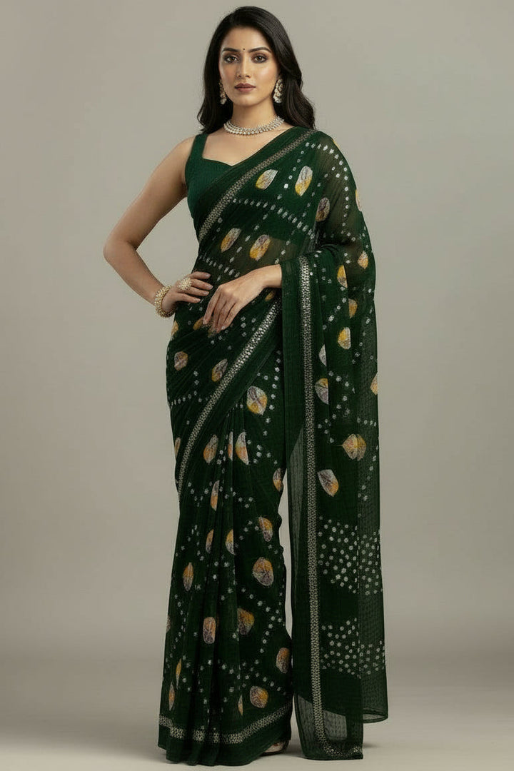 Elegant Bandhani - Georgette Saree