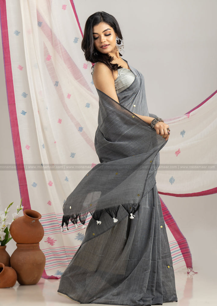 Ash Flim - Khadi Cotton Saree