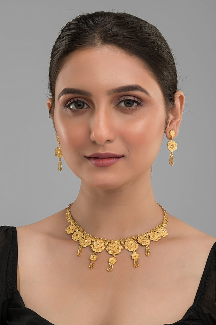 Flower Gal (Gold Plated Necklace Set)