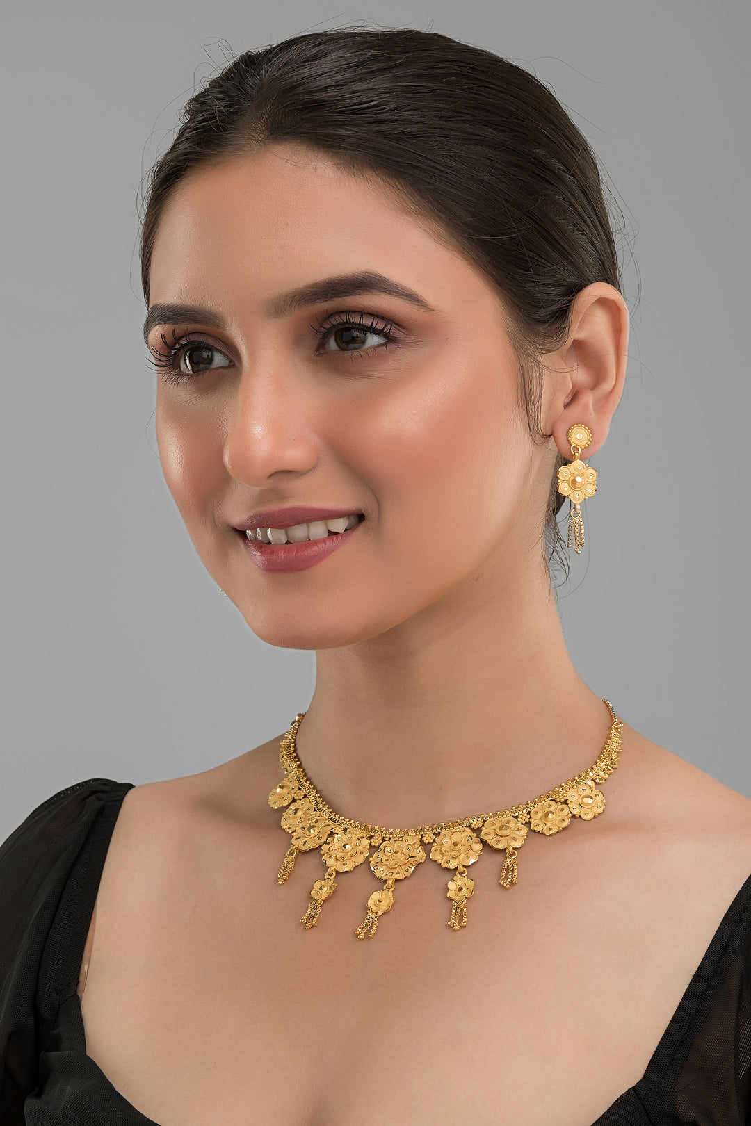 Flower Gal (Gold Plated Necklace Set)