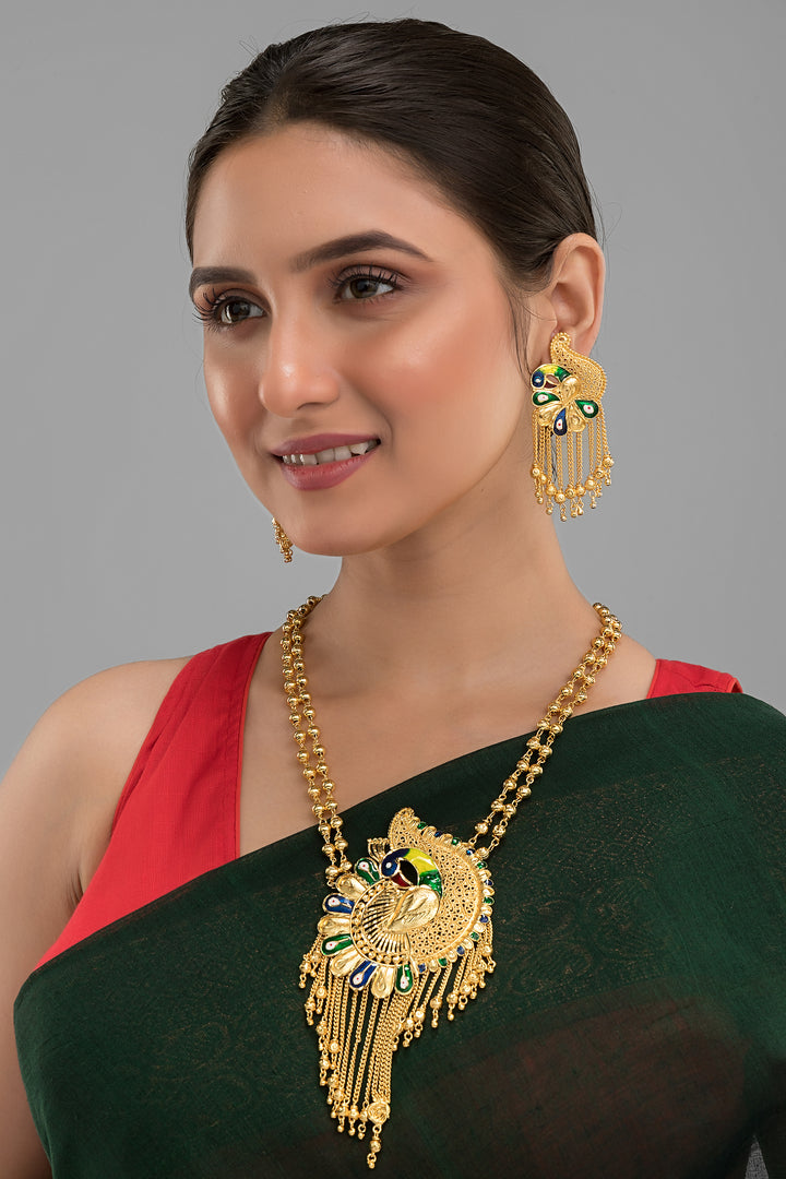 Blushing Bride -Motor Mala Har (Bridal Necklace set)