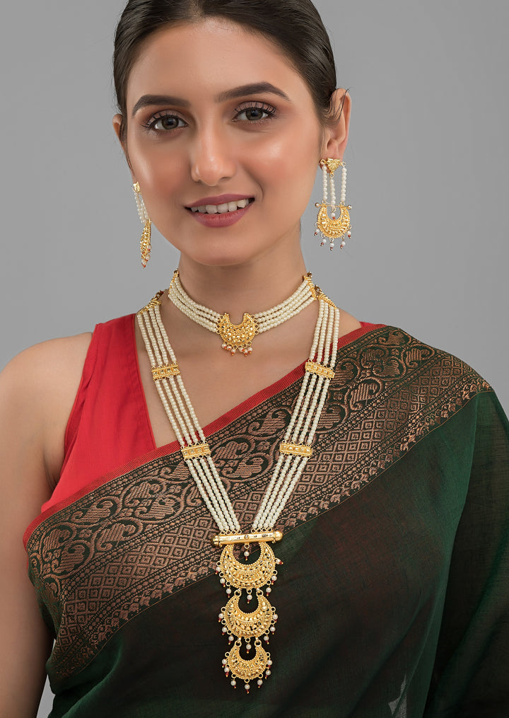 Maharani Pearl Gold Plated Haar [ Long Chain]