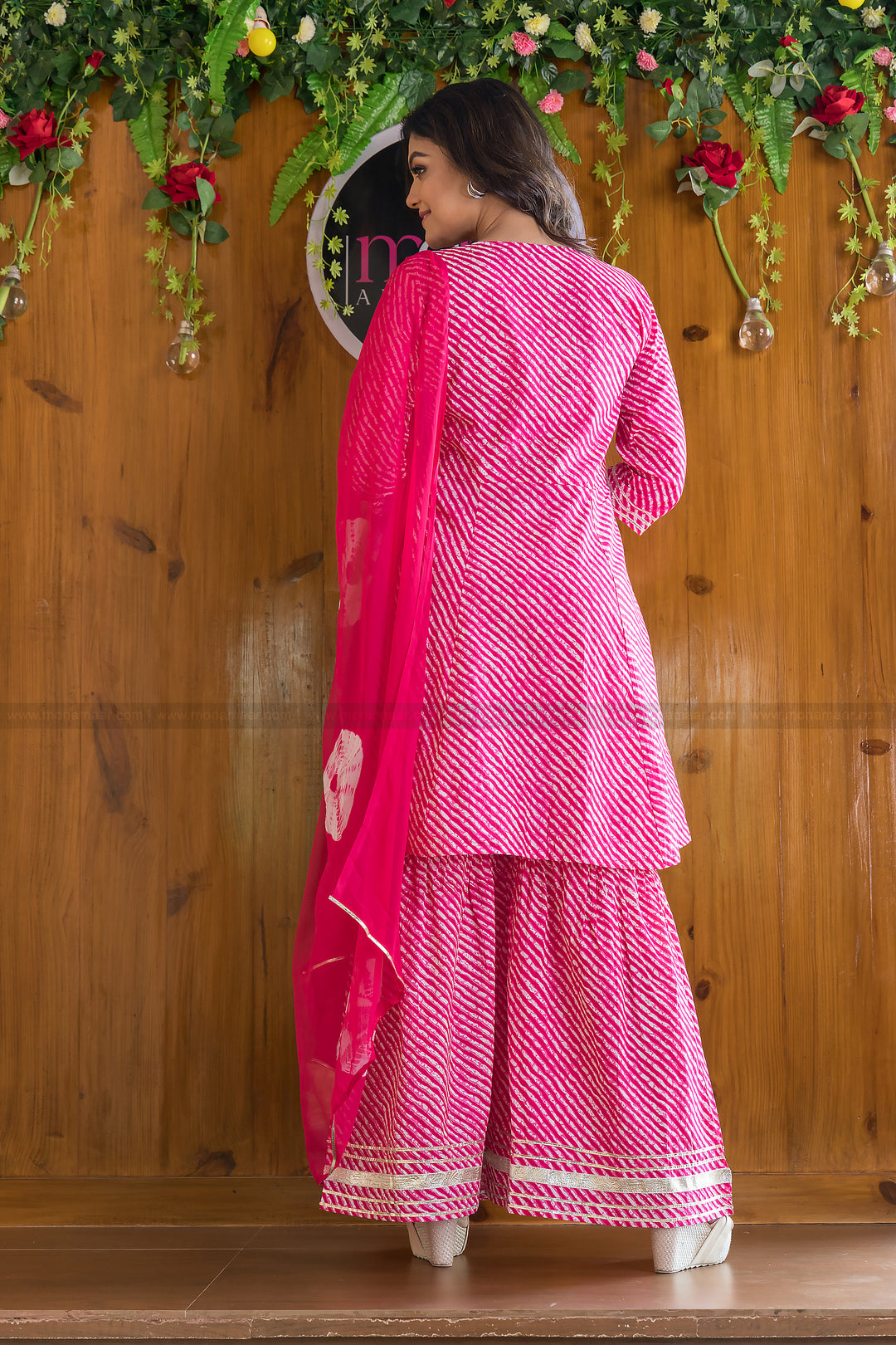 Fascinating Lehriya Jaipur Kurti Sharara Set