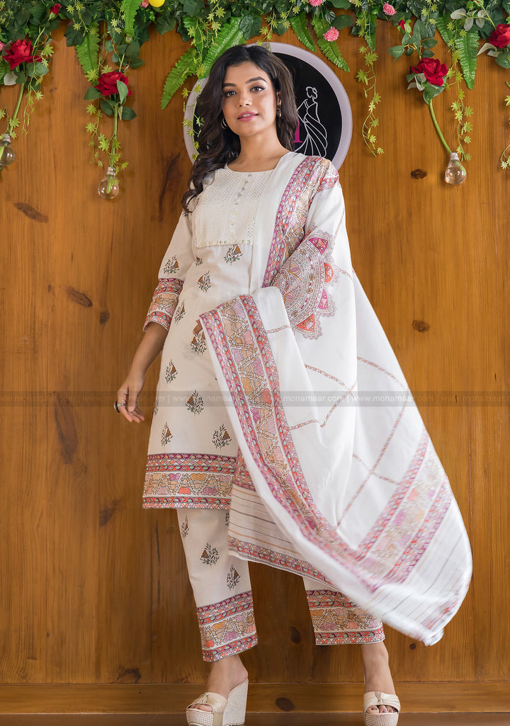 All About Madhubani (Famous In White) Kurti Set