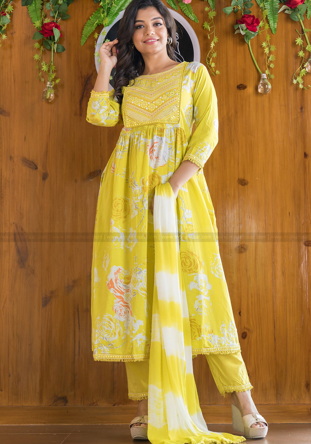 Warmth of Yellow Naira Cut Kurti Set