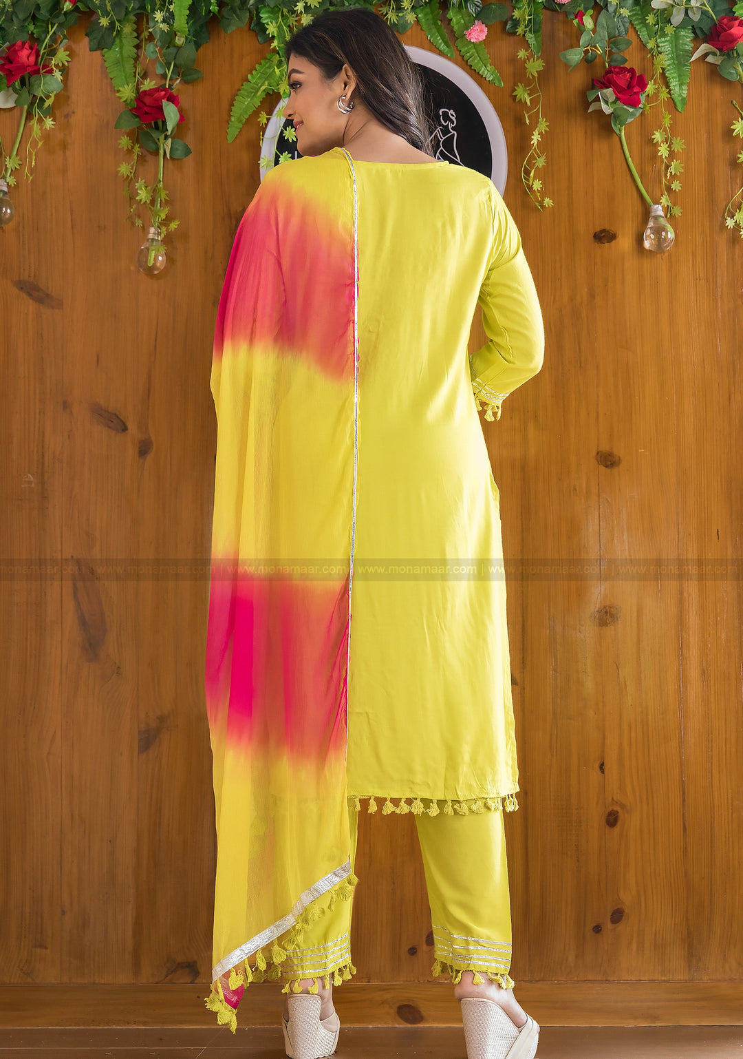 Slice of Lemon With Lovable Pink Jaipur Kurti Set