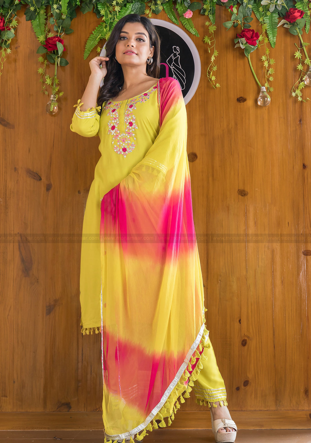 Slice of Lemon With Lovable Pink Jaipur Kurti Set