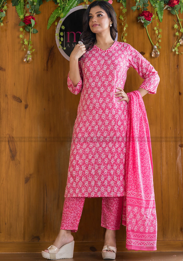 Pink Aspects Cotton Kurti Set