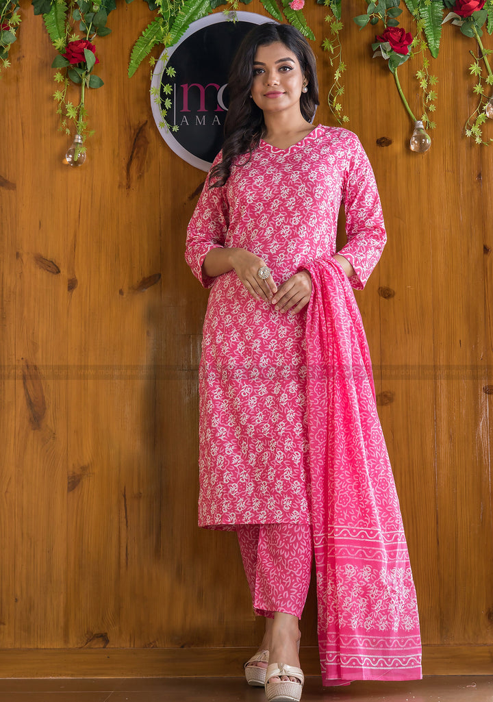 Pink Aspects Cotton Kurti Set