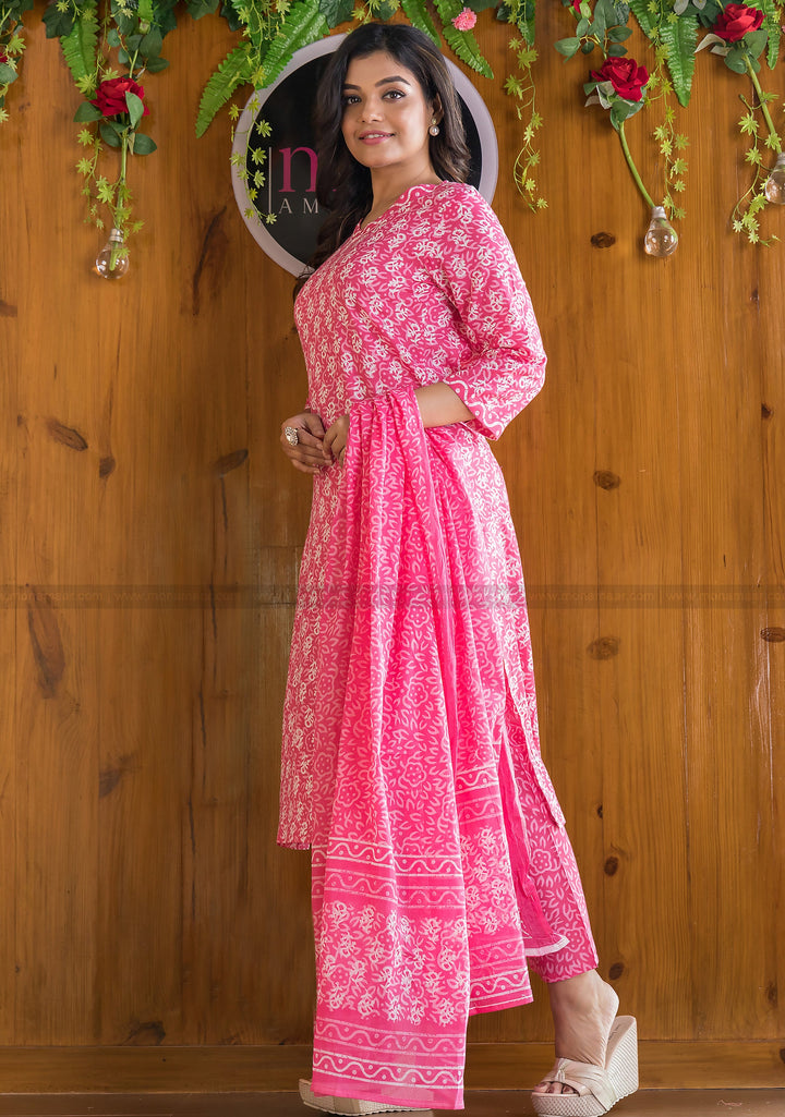 Pink Aspects Cotton Kurti Set