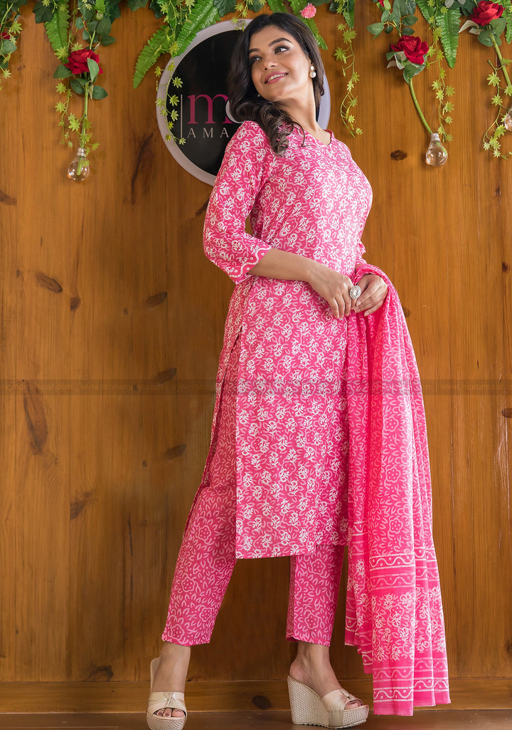 Pink Aspects Cotton Kurti Set