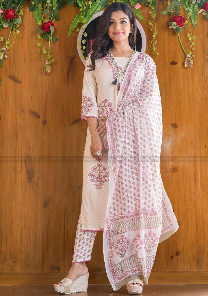 Game Of Beauty In Trendy Cotton Suit Set