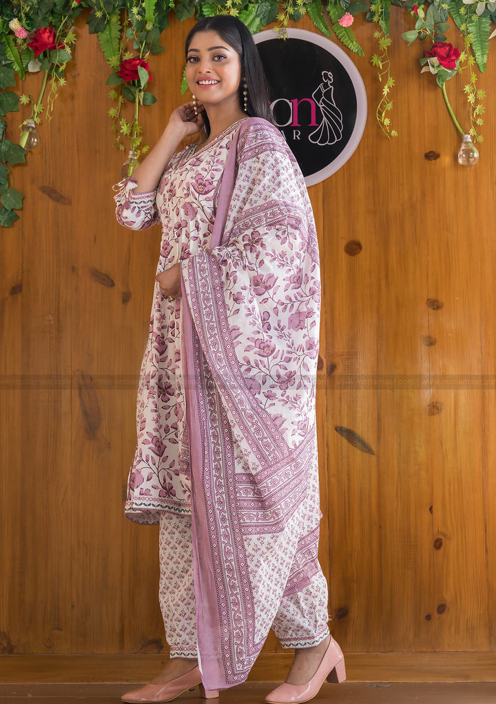 Floral Destination Afghani Kurti Set