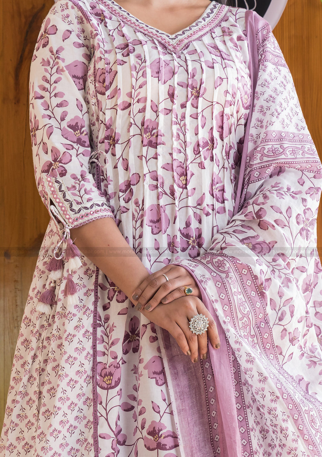 Floral Destination Afghani Kurti Set