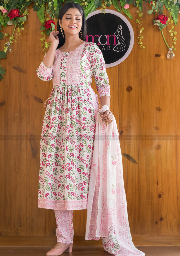 Cotton Crush (Pretty Floral) Kurti Set