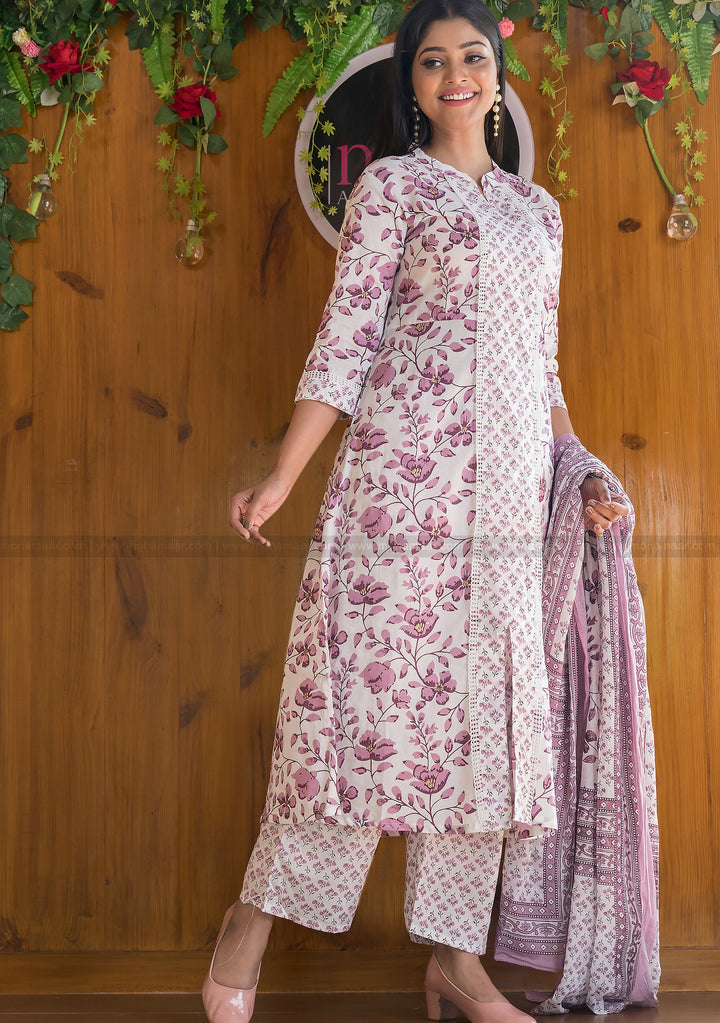 Syringa Floral Afghani Designer Kurti Set