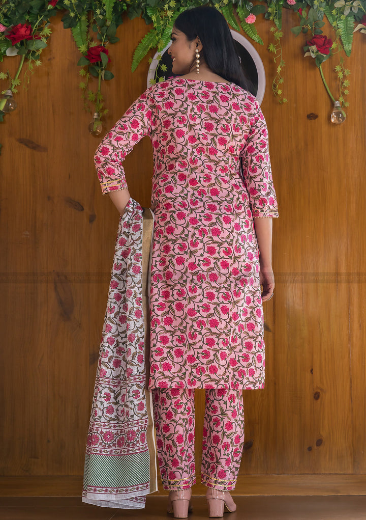 Unbounded Kota Doriya (Slayed In Pink) Kurti Set