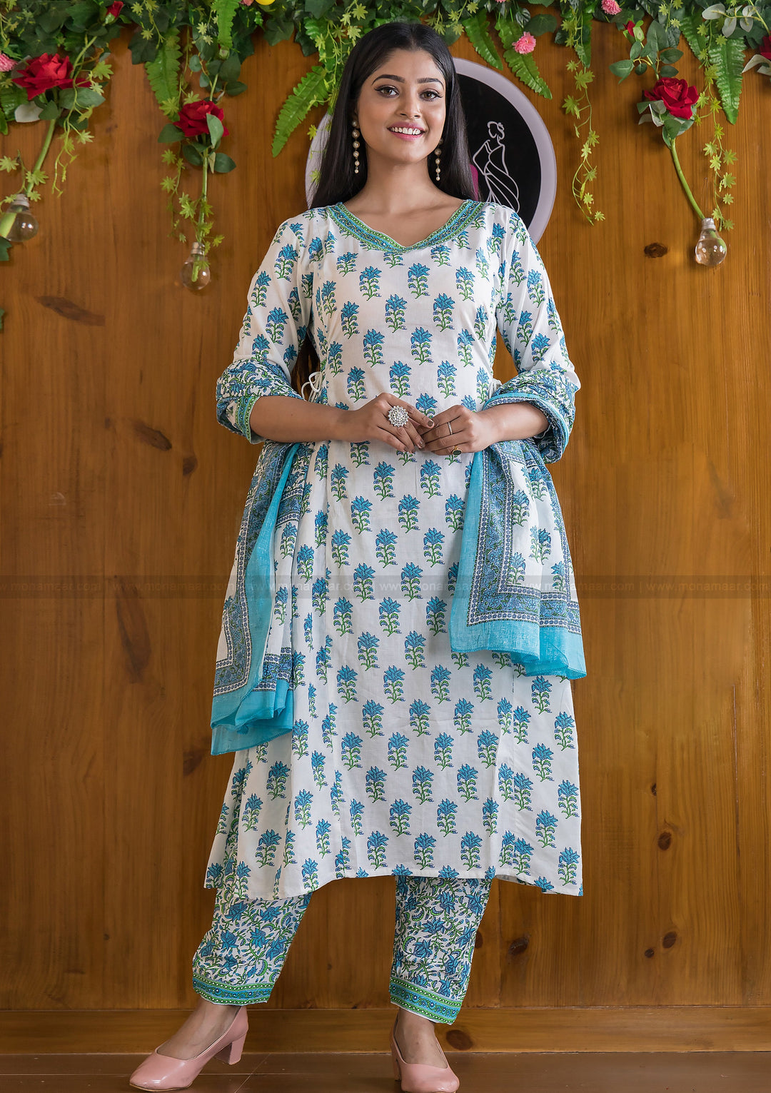 Way Too Spring Jaipuri Afghani Kurti Set